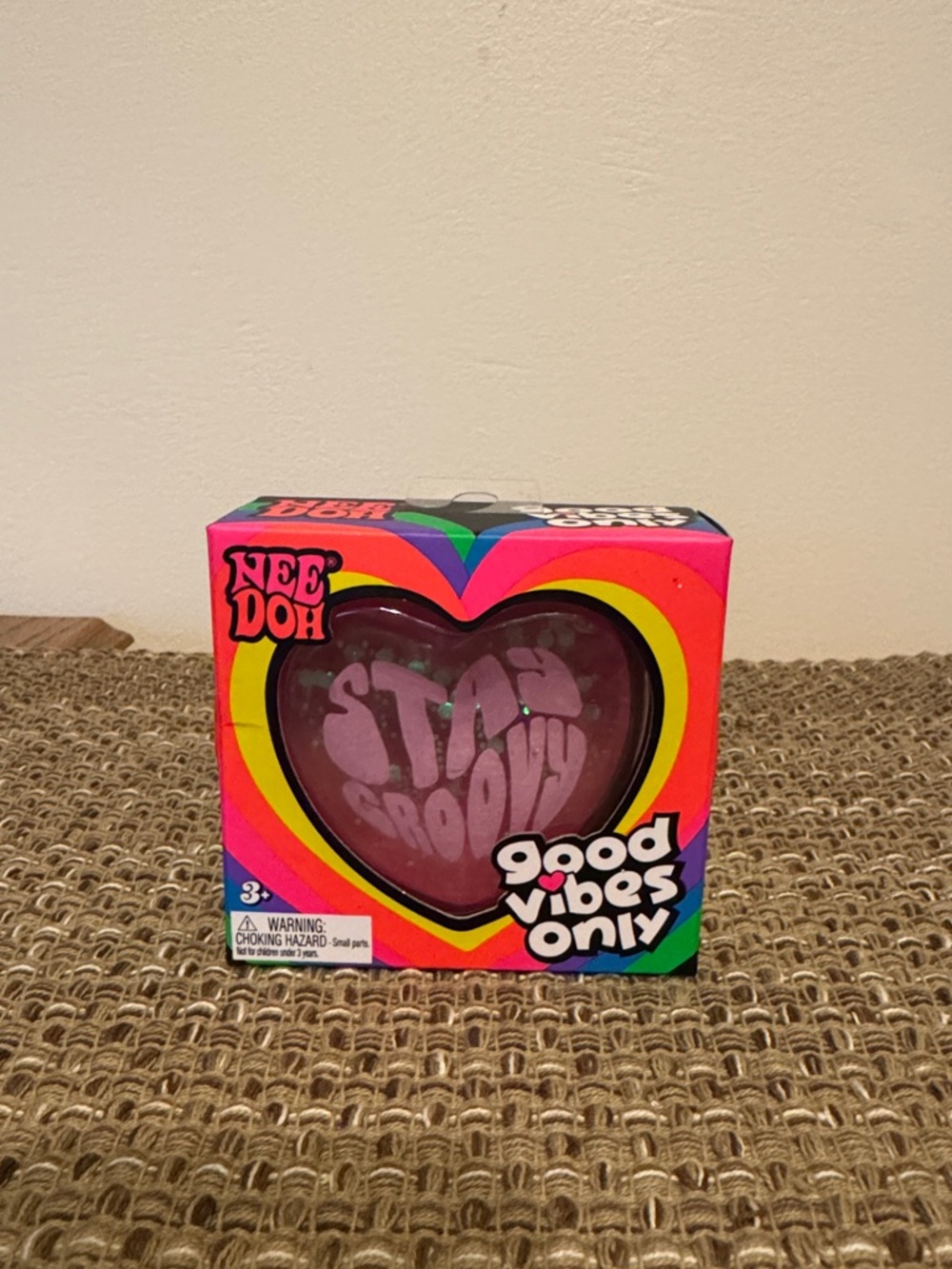 Nee Doh Heart Stress Ball "Stay Groovy" - Pink/Purple